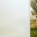 rabbitgoo Fensterfolie Blickdicht Sichtschutzfolie Fenster Selbsthaftend, Milchglasfolie Statisch Haftend 90 x 120 cm ohne Klebstoff Folie Sichtschutz Anti UV für Zuhause Büro Matt