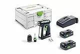 Festool Akku-Bohrschrauber C 18 HPC 4,0 I-Plus (mit Akkupacks BP 18 Li 4,0, Schnellladegerät, Werkzeugfutter, Magnet-Bithalter, Schnellspannbohrfutter, Bit, Gürtelclip), im Systainer