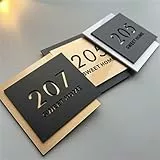 Benutzerdefinierte Namensschilder Acryl 3D Hohl Schwarz-Gold Hausnummer Straßename Moderne Schriftart Geschäft Adresse Schild