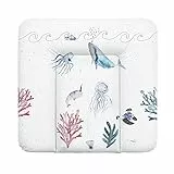 Ceba Baby® Wickelauflage 75x72 cm – Weiche Wickeltischauflage für Jungen & Mädchen – Wasserdicht & Abwaschbar – OEKO-TEX® 100 – Made in EU - Ozean