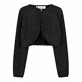BlackButterfly Mädchen Langarm Bolero Funkeln Strickjacke Kinder (Schwarz, 13-14 Years)