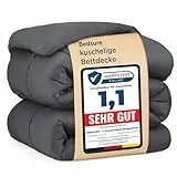 BEDSURE Bettdecke 155x220 Ganzjahresdecke Steppdecke - Bettdecke 155x220cm 4 Jahreszeiten Bettdecken - Oeko-TEX Zertifiziert 300GSM Grau, Weiche Warm Duvet Schlafdecke für Allergiker