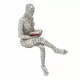 Yosoo Health Gear Lesende Figur aus Zellstoff, Deko Figur für Bücherregal, Moderne Skulptur Statue zum Lesen, Handbemalte Wohnzimmer Dekoration für Zuhause Büro