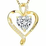 LAVUMO Herz Kette Damen Silber 925 Echt/Messing I love you Halskette Damen Personalisierter Schmuck Geschenke für Frauen Frau MaMa Freundin an Geburtstags Valentinstag Muttertag Mit Rose Geschenkbox