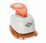 Wedo 168217 Motivlocher groß Stern (mit praktischem Auffangbehälter, Ausstanzung 2,3 x 2,3 cm) grau / orange