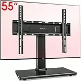 AOKCOS TV Standfuss TV Ständer Neigbar Schwenkbar Höhenverstellbar für 32-55 Zoll Fernseher, Universal TV Standfüße Fernsehständer Mit Stabilere Halterung, Max VESA 400x400mm 40KG