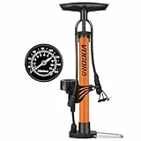 VOGORA Fahrradpumpe alle Ventile, Luftpumpe Fahrrad Französische Ventile mit 160PSI Manometer, Fahrrad zubehör Pumpe Luft Standpumpe für Ball