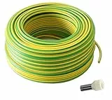 30m Erdungskabel 10mm2 H07V-K PVC grün-gelb flexible Aderleitung für PV-Anlagen inkl. 20 Aderendhülsen (10mm²x12mm)