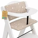 Sitzverkleinerer für Hochstuhl Baby Sitzkissen Stuhl 2-teilig - Kinder Sitzauflage für Hauck und Stokke Kinderhochstuhl High Chair Cover für Treppenhochstuhl und Babystuhl Oeko-Tex Beige