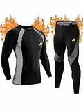 MeetHoo Thermounterwäsche Herren, Funktionsunterwäsche Atmungsaktiv Thermo Unterwäsche Set Lang Thermohemd & Thermohose für Männer Skifahren Laufen Sport