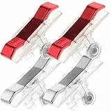 VALICLUD 2 Paare Mobile Game Shortcut Button Metall Shooting Trigger Controller für Handyspiele Stabile Transparente Fire Buttons mit Rotem und Silbernem Griff Verbessert Zielgenauigkeit