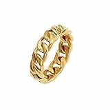 NOELANI Ring Edelstahl Damen Ringe, Gold, Kommt in Schmuck Geschenk Box, 2029997
