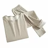 RLEHJN Thermounterwäsche Damen,Atmungsaktiv und Thermowäsche Set U Ausschnitt Funktionswäsche Unterhemd Thermooberteil & Thermohose Warme Lang Skiunterwäsche Set für Alltag Skifahren Wandern