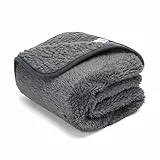 Nobleza Hundedecke Weiche Fleecedecke Waschbare Deck für Haustier Hunde Katzen Welpen Weiche Warme Matte, Grau 200 * 160cm