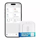 Meross Smart Wassermelder | Hub benötig | Wasserlecksensor WLAN 0,3 mm Erkennung | bis 100dB Sensor & APP & Hub-Alarm | Smart Wasseralarm Melder für Küche, Badezimmer, Keller
