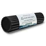 Oceanfoam Weicher Gezeitenroller (schwarz) – Schaumstoffrolle mit niedriger Dichte für Physiotherapie, Rückenschmerzen, Training und Dehnung – Wellenstruktur – Yoga, Leichtathletik und Wellness