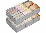 DIMJ 8 Stück Schubladen Ordnungssystem Schubladen Organizer, Faltbare Aufbewahrungsbox Stoff, Schubladeneinsätze für Kleiderschränke, Kleiderschrank Organizer für Kleidung, Hellgrau