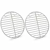 HaWare Abkühlgitter Rund 2er Set, 100% Edelstahl Kuchengitter Auskühlgitter zum Backen Kühlen Dämpfen, Idea für Topf/Ofen/Backform/Kuchenform, Ofen- und Spülmaschinenfest (23cm)
