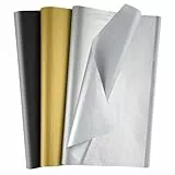 Morcheiong 60 Blatt Schwarz, Gold und Silber Seidenpapier, Absolvent Seidenpapier Großpackung, Geschenkverpackung, für DIY, Geburtstag, Hochzeit, Urlaub, Handwerk, Dekoration, Party