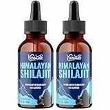Shilajit Reine Himalaya Tropfen, Gold Grade 100% Hochdosiert Shilajit, Original aus dem Himalaya, Schnelle Absorption, Bequemer als Harz & Kapseln, Vegan, Ohne Zusätze, 60 ml (2er Pack)