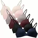 Adigau BHS für Mädchen Teenager Bra 6er Baumwolle Bralette Ohne Bügel Unterwäsche für Kinder Sport-BH mit Verstellbarem Schultergurt B1 34