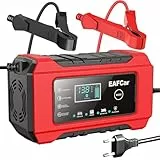 EAFCar 6A Autobatterie Ladegerät,12V Blei-Säure-Batterien Smart vollautomatische KFZ Batterieladegerät mit LCD-Bildschirm für Auto LKW Motorrad Rasenmäher Boot Marine Batterien