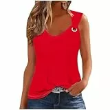 Tank Top Damen Sexy Oberteile Sommermode Rundhals Bluse Ärmellose T Shirt Elegant Slim Fit Laufweste Strandtunika Leichtes Trägershirt Einfarbig Basic Freizeitshirt Luftig Süße Westen