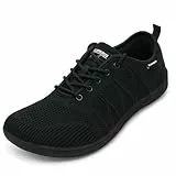 ELAPHURUS Unisex Breite Barfußschuhe Herren Minimalistische Barfussschuhe Damen Atmungsaktiv Walkingschuhe Leicht Traillaufschuhe,Alles Schwarz,41 EU