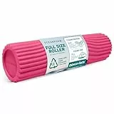 Oceanfoam Tidal Roller – Muskelmassage-Schaumstoffrolle für Rückenschmerzen und Dehnung – ergonomische breite Wellenstruktur – Yoga, Leichtathletik und Wellness – volle Größe, 50,8 x 12,7 cm – Hot