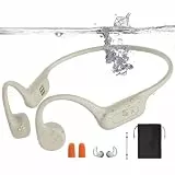 Kopfhörer Schwimmen – Knochenschall Kopfhörer Bluetooth 5.4, IPX8 Wasserdichte Sport Headphones mit MP3-Modus, Unterwasser Open Ear Headset mit 32 GB Speicher, Leicht & Sicher für Fitness (Apricot)