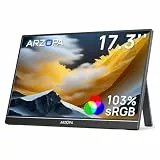 ARZOPA Portable Monitor 17.3 Zoll Großer Tragbarer Monitor mit FHD HDR IPS Display & Standfuß, Perfekt als USB-C und HDMI Zweitbildschirm für Laptop, PC, Smartphone, PS5, Xbox