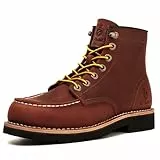 SL-Saint Herren Arbeitsstiefel Weiche Moc Toe Klassische Knöchel Mode Casual 6‘’ Keilsohle Schuhe (Braun Absätze, Erwachsene, Herren, 42.5, Numerisch, EU Schuhgrößensystem, Breit)