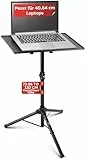 Pyle Laptop Ständer höhenverstellbar – Laptopständer & Projektorständer für Bühne, Büro & Studio, klappbar, robust, 85–125 cm Höhe, für Notebook, Beamer, DJ & Präsentationen