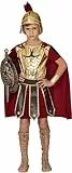 FIESTAS GUIRCA Römer Kostüm Kinder Jungen Gladiator Kostüm - Alter 5-6 Jahre - Römischer Krieger inkl. Römer Helm mit Helmbusch - Zenturio Ritter Länderkostüm für Karneval, Fasching, Halloween
