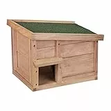 Relaxdays Igelhaus, Holz, Igelhotel mit Boden, 2 Kammern, Winterquartier für Igel, Garten, HBT: 30x40x34 cm, hellbraun