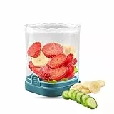 WOUYTPE Erdbeerschneider, Tassenschneider, Abnehmbarer Obstschneider mit Druckplatte, Geeignet zum Schneiden von Obst, Pilzen, Eiern, Gemüse, Abnehmbare Klinge (Dunkelblau)