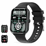 UHOOFIT Smartwatch Men Women with Phone Function, 1.95 Inch Fitness Watch with Sleep Heart Rate Monitor, Sleep Monitor, 100 + Sports Modes, IP67 Waterproof Activity Tracker for Android iOS (Schwarz)
