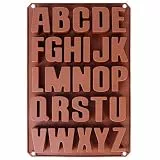 Seifenprofis Buchstaben Groß Silikonform(5cm Buchstabenn) Extra Stabil, Gießform, A-Z Alphabet, Beton, Backform, Schokoladenform, Seife, Wachs 32,5 * 21.5 * 2.5CM