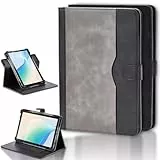 Schutzhülle für Hannspree Pad Apollo 2 10,1 Zoll Tablet-Hülle, 360 Grad drehbar, mehrere Betrachtungswinkel, PU-Leder, Standfunktion, Folio-Hülle, Schwarz