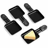 Raclette Pfännchen Ersatz Mini Pfännchen Raclette Edelstahl Antihaftbeschichtet für den Raclette Grill Zubehör, 18x8x1.5cm,4 Stück
