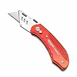 Amazon Basics Robustes Universalmesser mit Aluminiumgehäuse, Rot