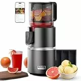 Anybear Entsafter, 350W Slow Juicer für Saft, Nussmilch & Sorbet, mit Doppel-Press-Technologie, 124 mm Einfüllschacht für Ganze Früchte & Gemüse, BPA-freies Tritan(Dunkelgrau)