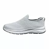 mesh Freizeitschuhe Herren atmungsaktive Tennisschuhe leichte Schlupfschuhe Casual Turnschuhe rutschfeste Fitnessschuhe Einfarbig Fashion Laufschuh Komfort Herrensneaker Joggingschuhe Sommerschuhe