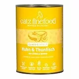 catz finefood N° 25 Huhn & Thunfisch Feinkost Katzenfutter nass, verfeinert mit Kürbis & Hagebutte, 6 x 400g Dosen