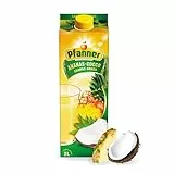 Pfanner Ananas Kokos Getränk (1 x 2 l) – Ananas und Kokoswasser – säuerlich süßer Fruchtnektar – Getränk mit mind. 25% Fruchtgehalt