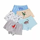 CM-Kid Boxershorts Jungen Unterhosen Kinder Unterwäsche 5er Pack Baumwolle 4-5 Jahre Dinosaurier Bunt Gr.110-116