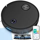 Proscenic V10 Saugroboter mit Wischfunktion, 3000Pa Staubsauger Roboter Ultraschall-Wischsystem, PathPro™ Laser-gestützte Navigation, kompatibel mit Siri, Alexa&App-Steuerung