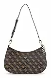 GUESS Noelle II Top Zip Shoulder Bag Brown Logo