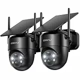 COOAU Überwachungskamera Aussen Akku Solar-2K Outdoor WLAN Kamera Überwachung Aussen mit Kabellose Installationsfreie Solarpanel, KI-Erkennung, 360°-Überwachung, Farbnachtsicht, Zwei-Wege-Audio, Alexa