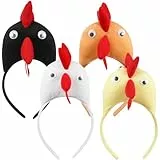 Amosfun 4 Stück Huhn-Stirnband Ostern Huhnhut Haar Hoop Kopfbedeckung Huhn-Kostüm für Maskerade Ostern Party Supplies